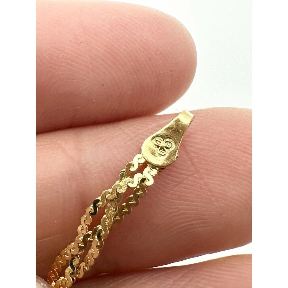 Sterling Silver & Gold Vermeil 3 strand Braided Serpentine Bracelet 7” Italy